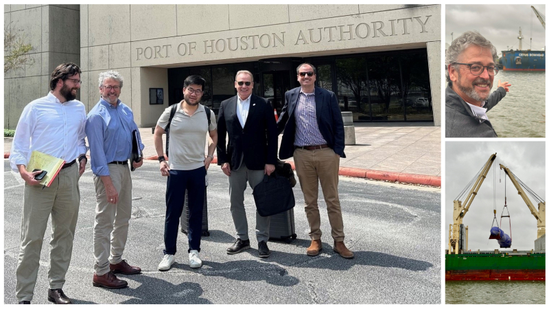 Commissioner Felleman and Commissioner Cho visiting the Port of Houston.