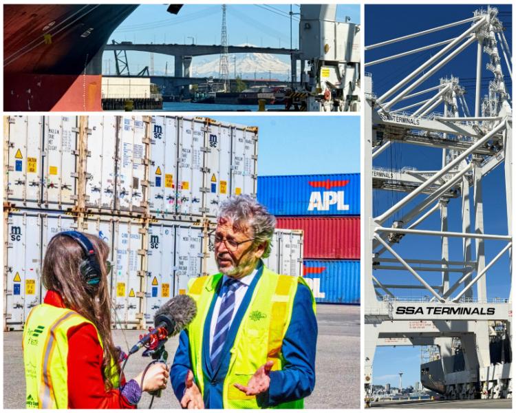 Commissioner Felleman at the port.