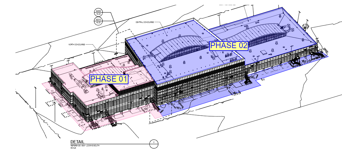 Technical drawing of the airport building.