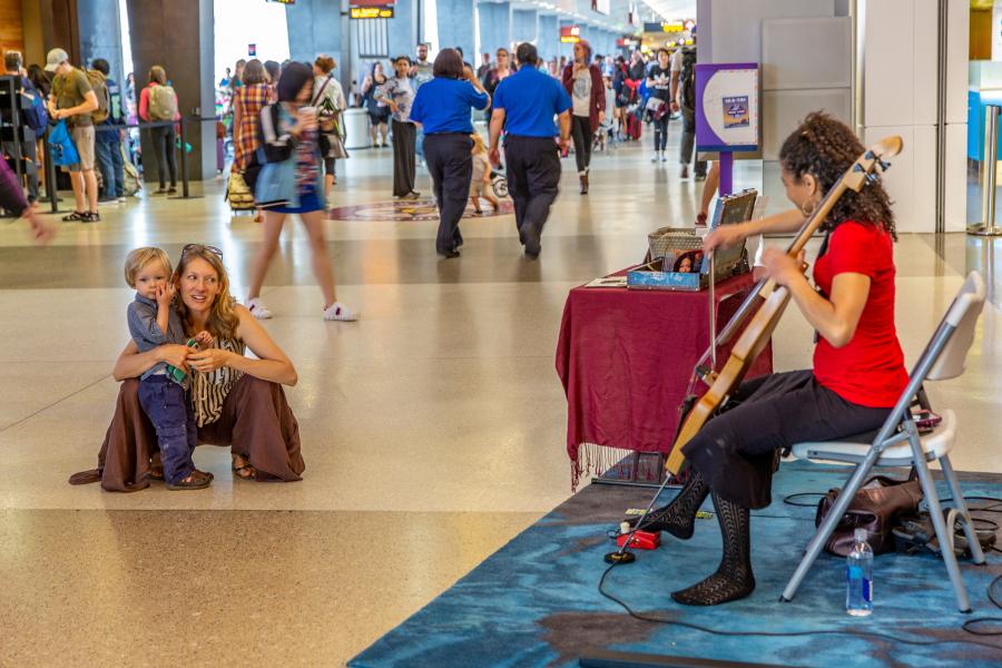 Music at the airport.