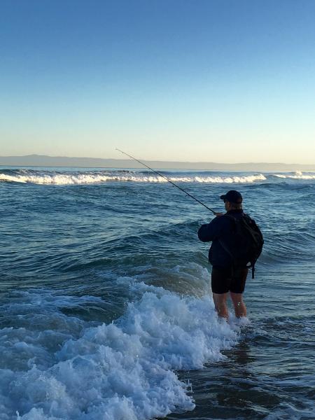 Beach fishing.