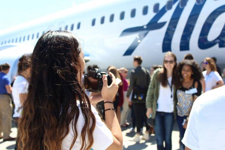 Bryanna Bui photographing interns.