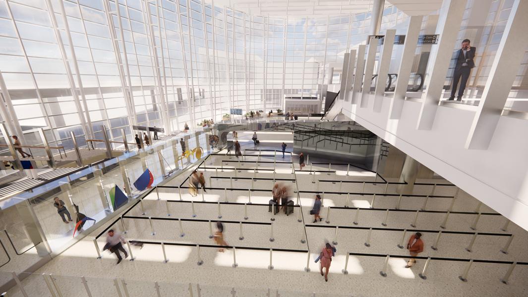 Rendering view of security checkpoint 1.