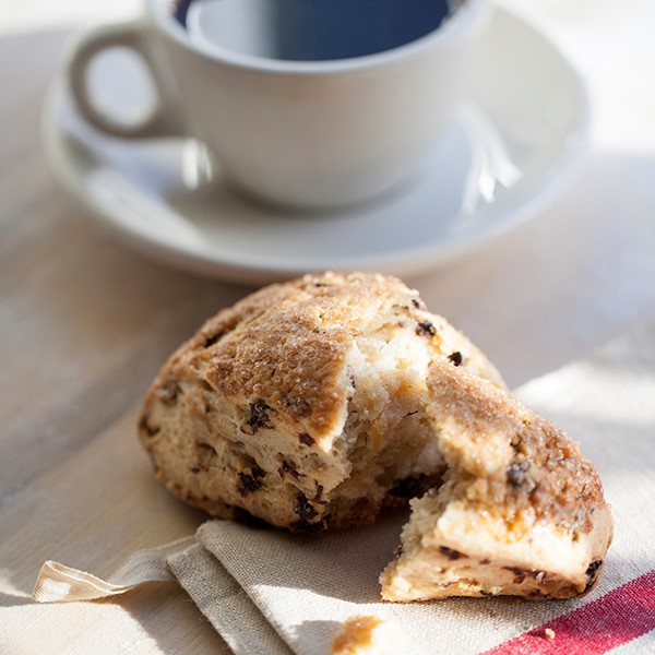 Scone with coffee.