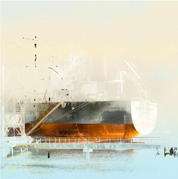Container ship.