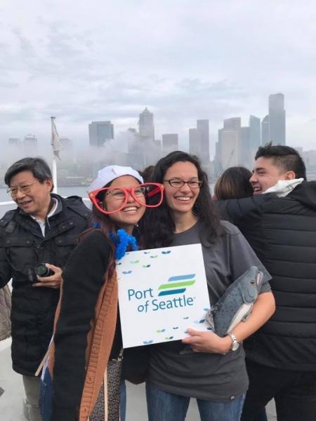 Bryanna Bui on a boat tour.