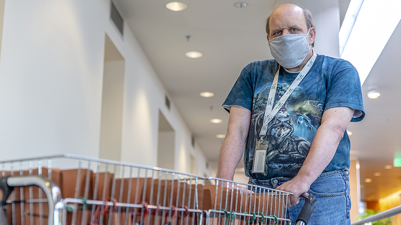 A long-time essential worker at Port of Seattle Pier 69 Headquarters.