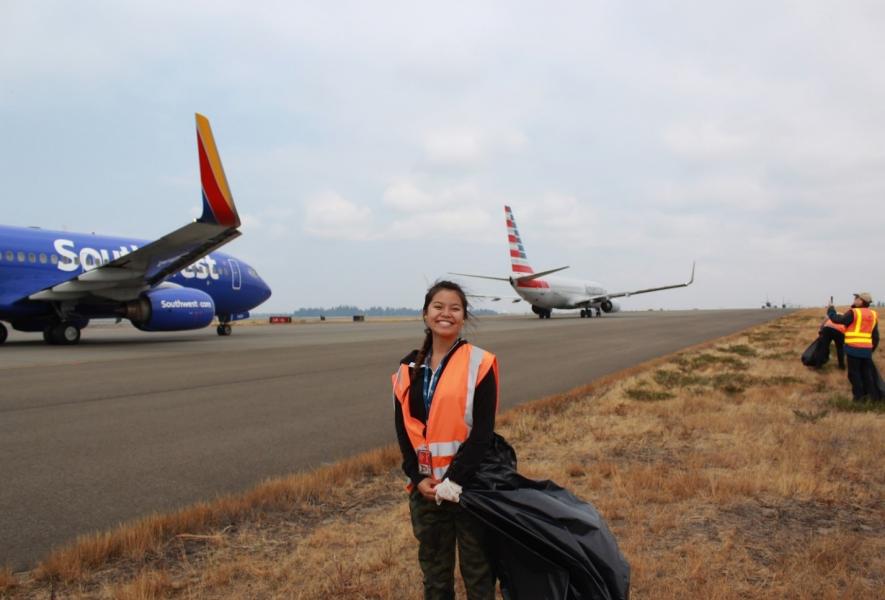 Bryanna Bui on the airfield.