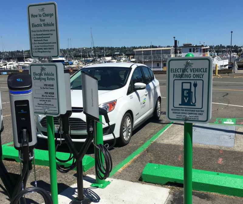 EV Charging stations at Fishermen's Terminal.