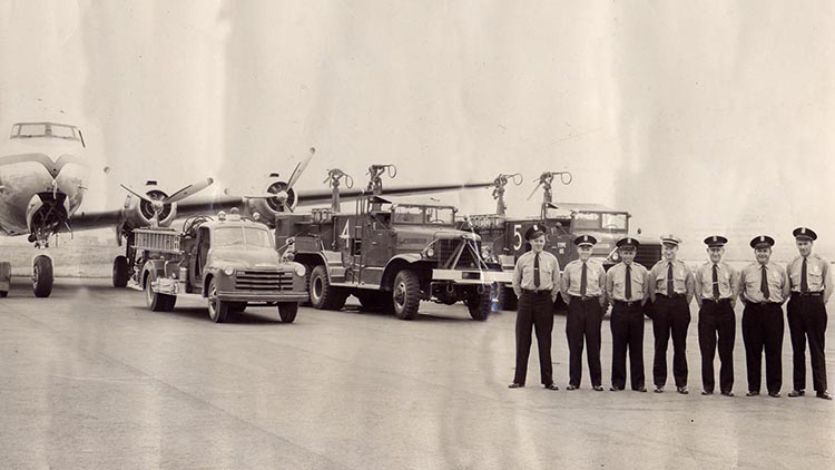 1950s Port of Seattle Fire Department on the airfield.