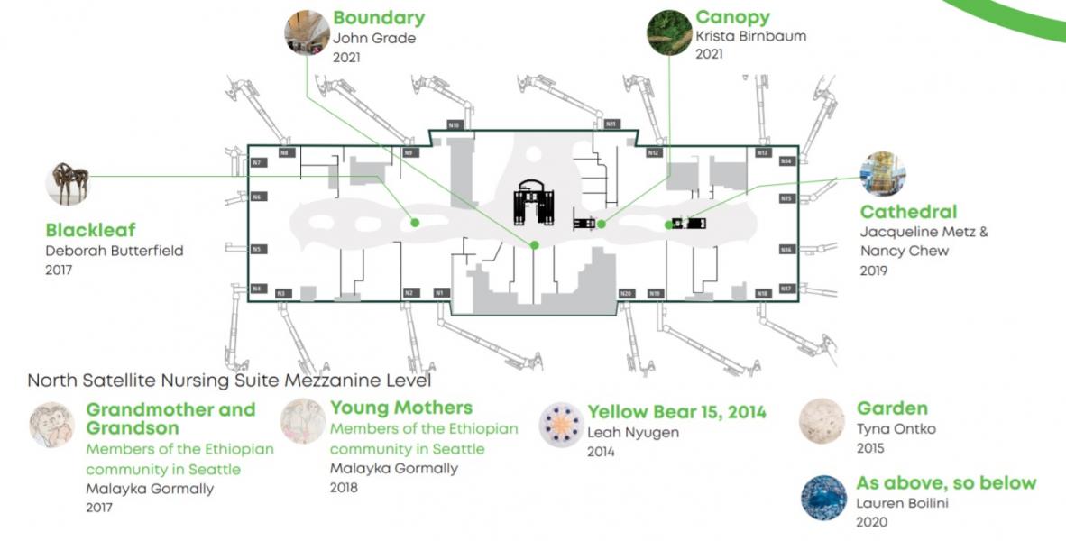 Map of art in the North Satellite.