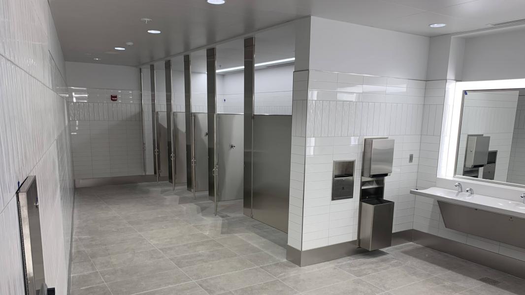 North Satellite new restroom interior.