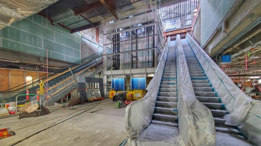 Central core at the north satellite under construction.