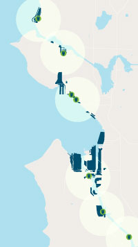 Map diagram of monitoring sites; opens the Port of Seattle OwlMAP (PDF)