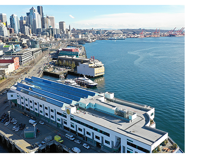 Solar panels on Pier 69.