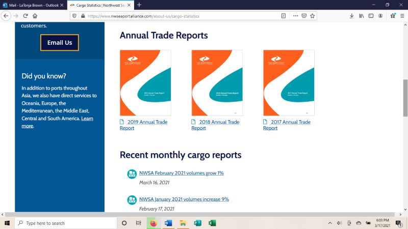 NWSA Reports page.