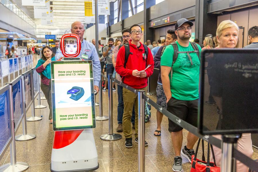 Tracy, the passenger service robot.