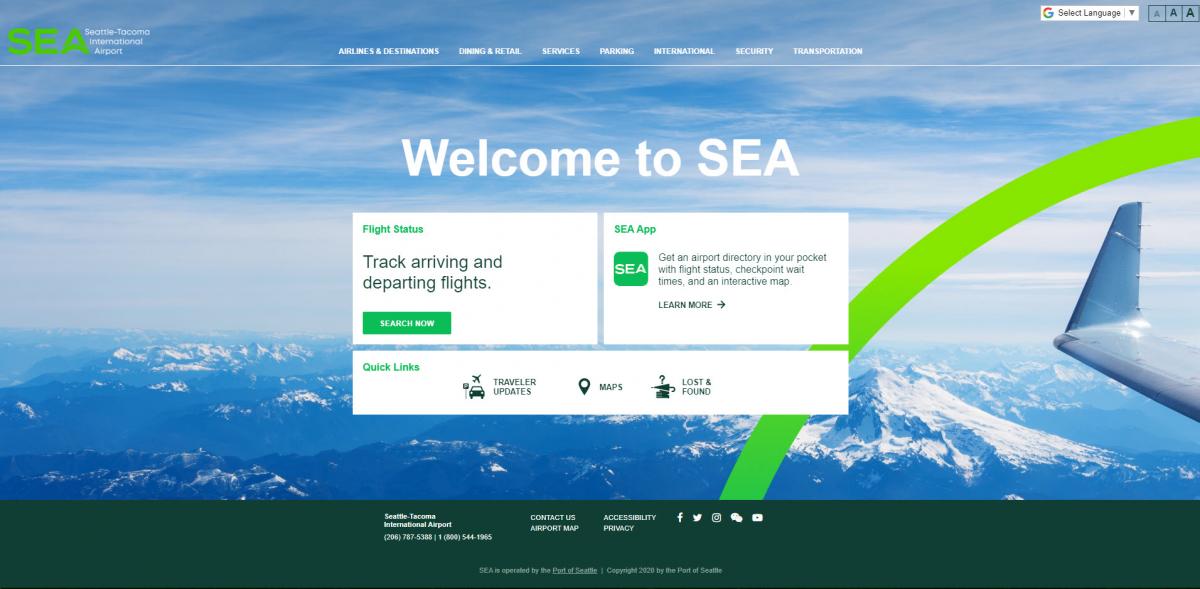 SEA Traveler web page.
