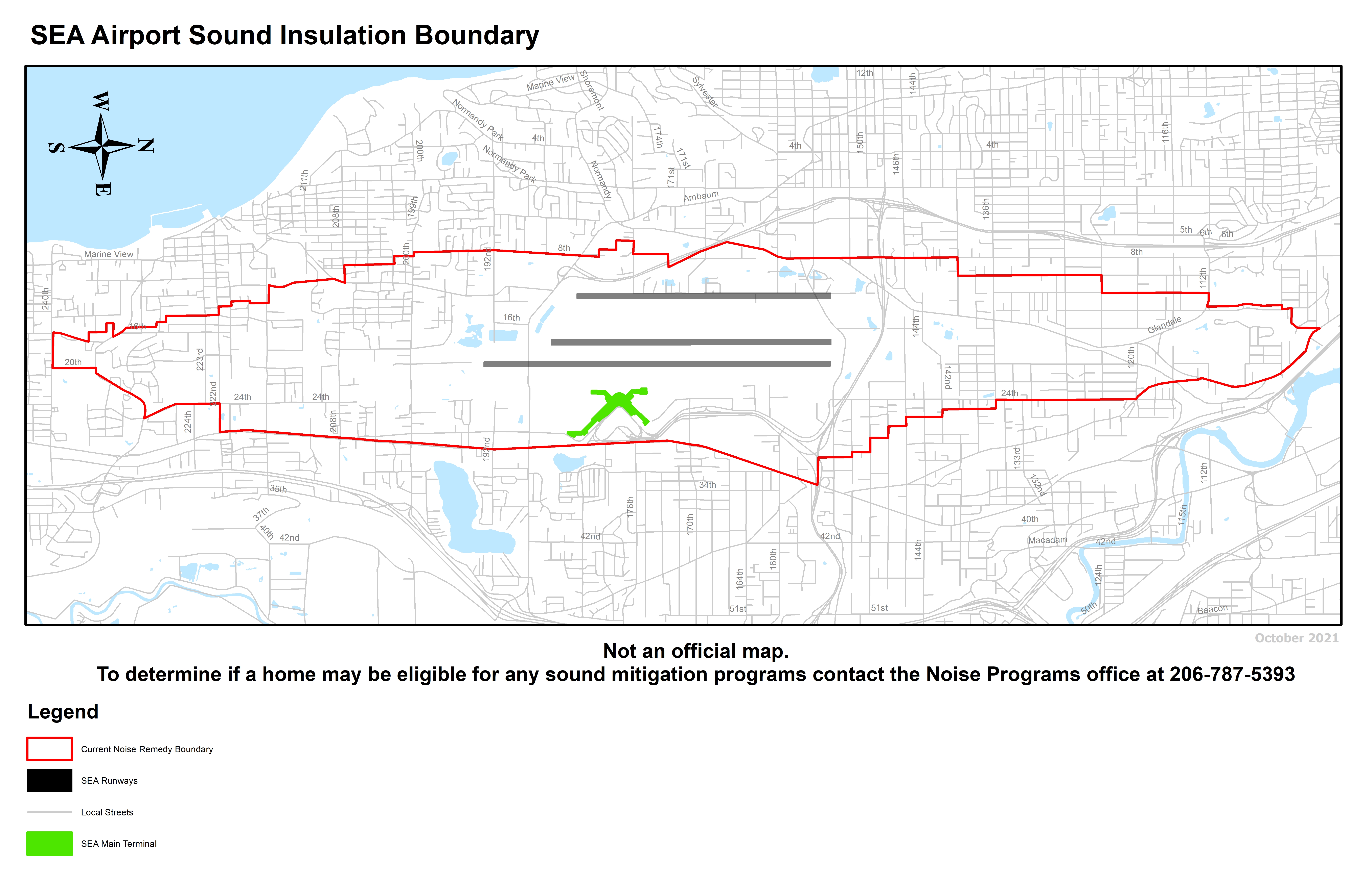To determine if a home may be eligible for any sound mitigation contact the Noise Programs office at 206-787-5393 