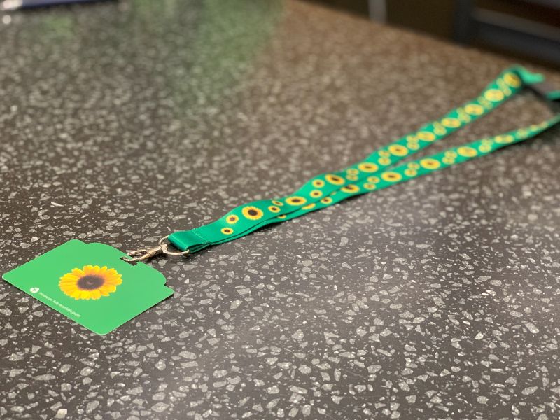 Sunflower lanyard.