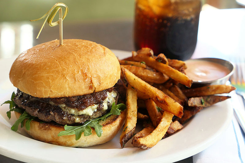 Burger and fries.