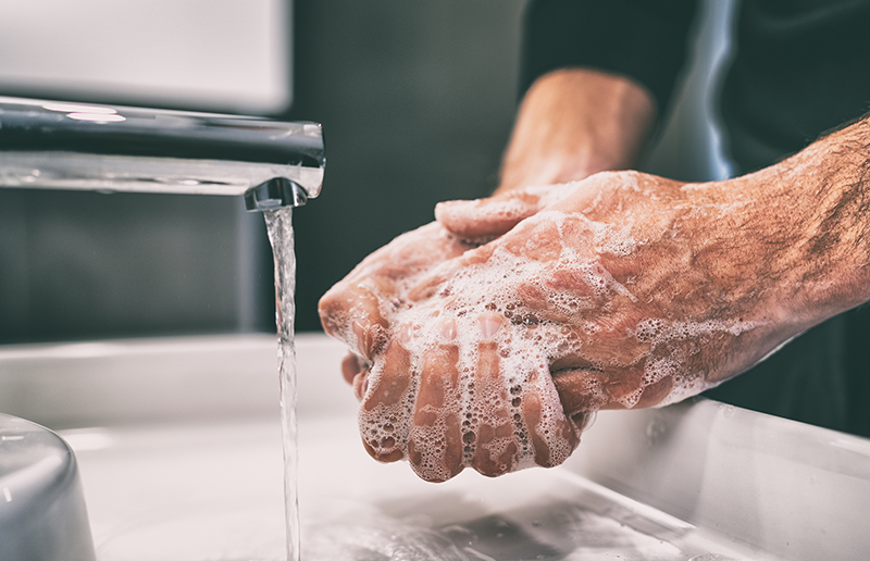 Hand washing.