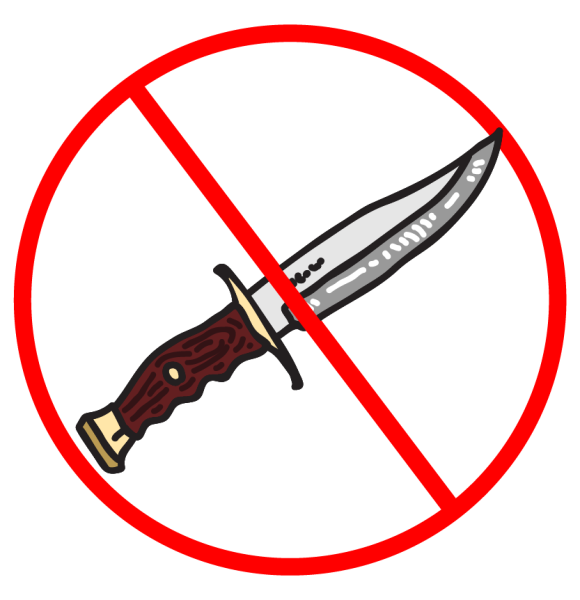 Knives are prohibited at security checkpoints
