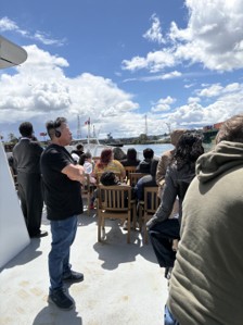 Duwamish Community Members on Multilingual Boat Tour.