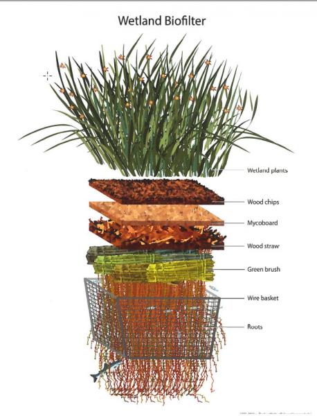 Diagram of bio-barge plant structure.