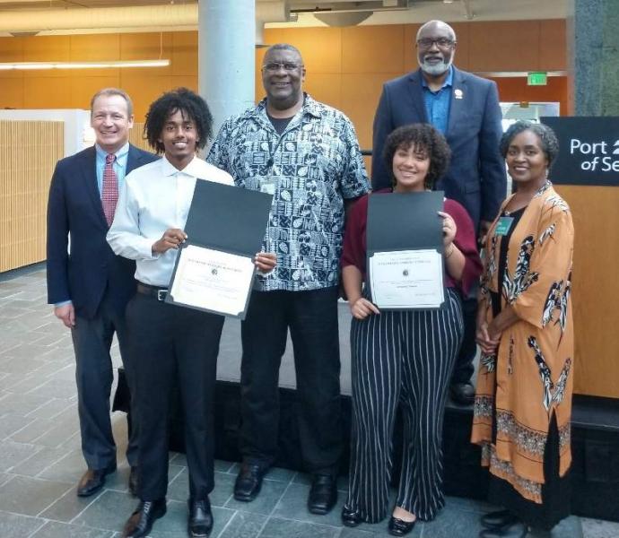 2019 BIG Scholarship Recipients and Port of Seattle staff.