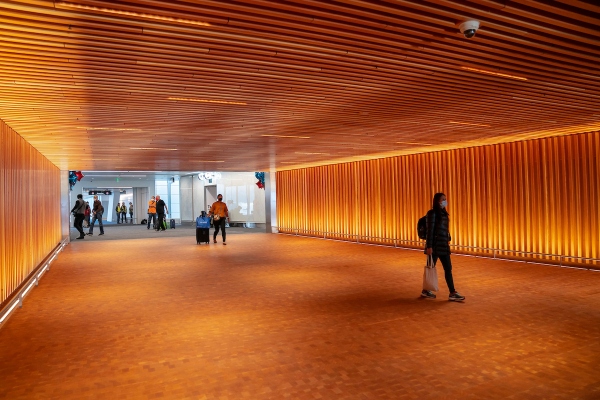Welcome center at the International arrivals facility.
