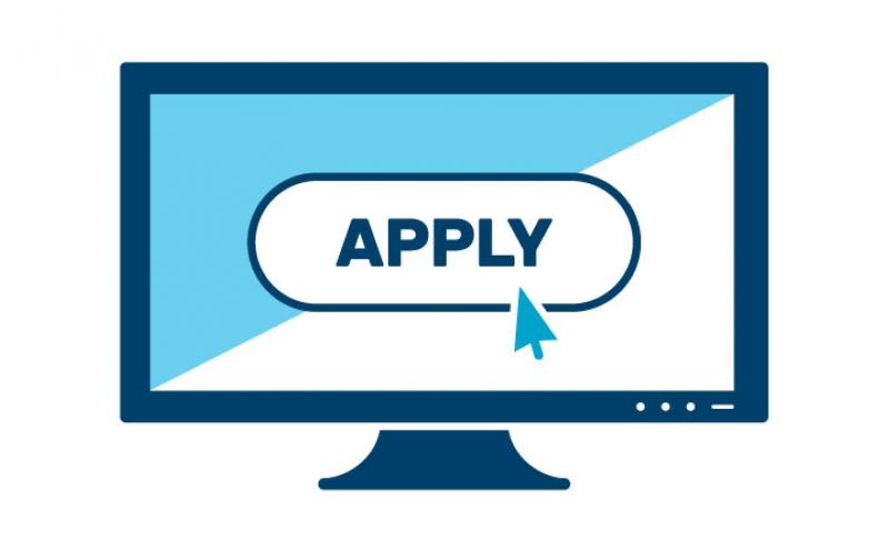 Computer screen graphic showing a cursor clicking an 'Apply' button.