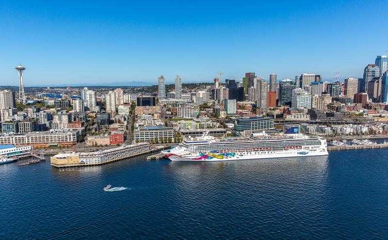 Norwegian Cruise Lines berthed at Pier 66, Port of Seattle