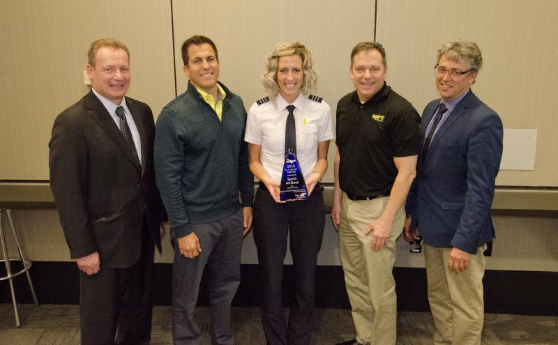 Port of Seattle Commissioner Felleman and Executive Director Stephen P. Metruck with Environmental Excellence Awards winners.