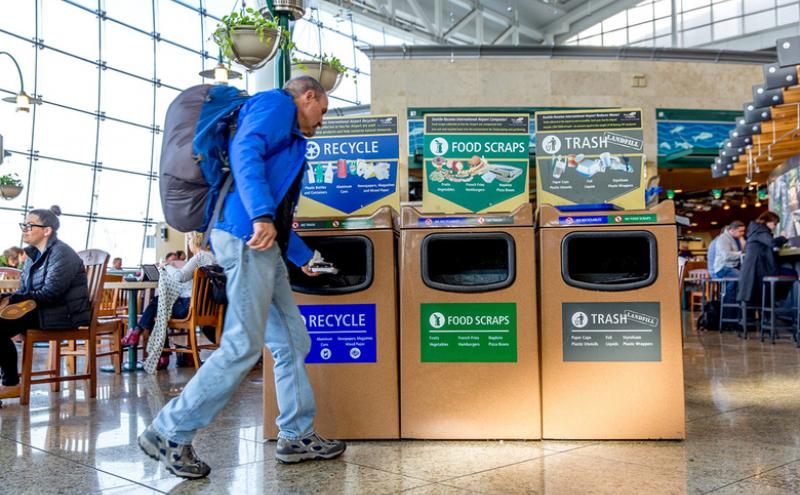 Recycling made easy, at Sea-Tac Airport.