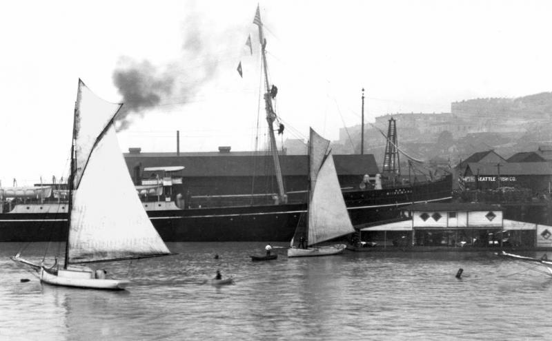 Historic photo of the Miiki Maru at berth.