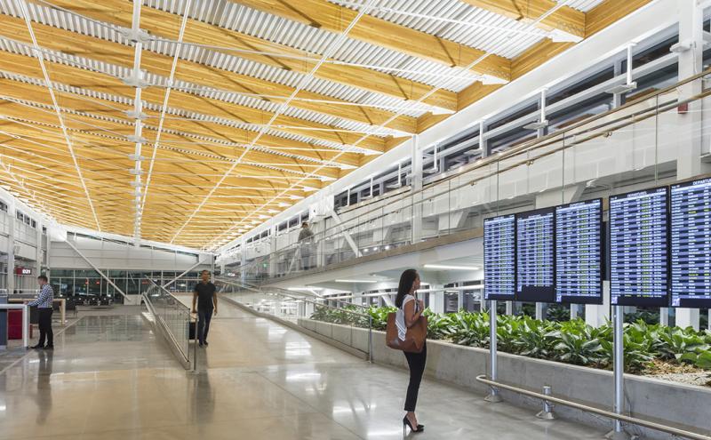 Interior of Concourse D Annex at Sea-Tac International Airport, Seattle, WA, Oct. 4, 2018