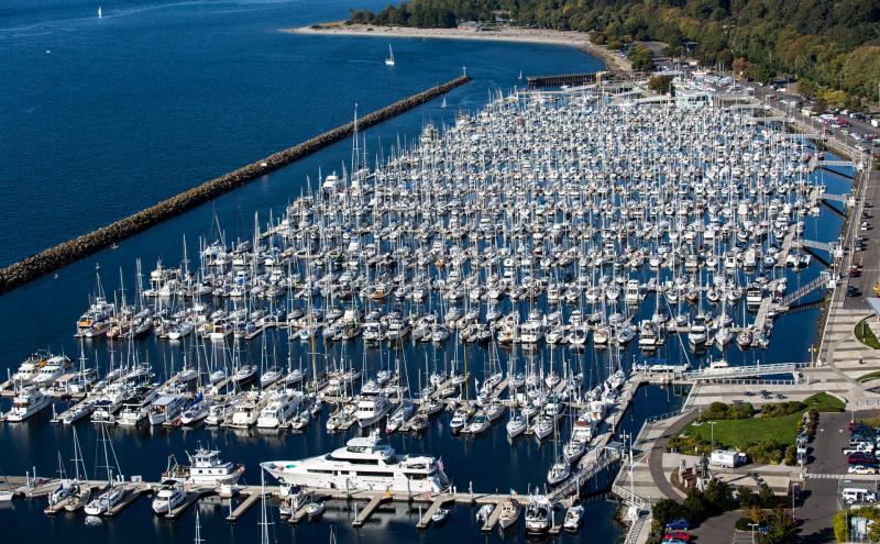 Aerial view of Shilshole Bay Marina