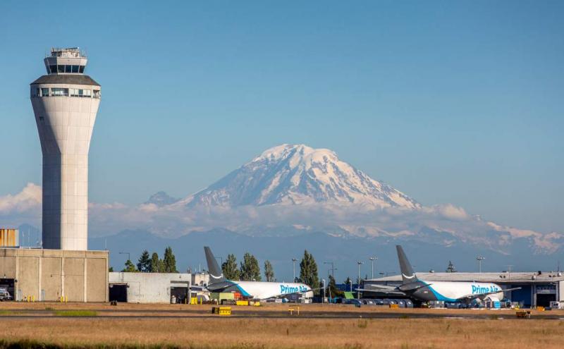Mt. Rainier seen from SEA Airport.