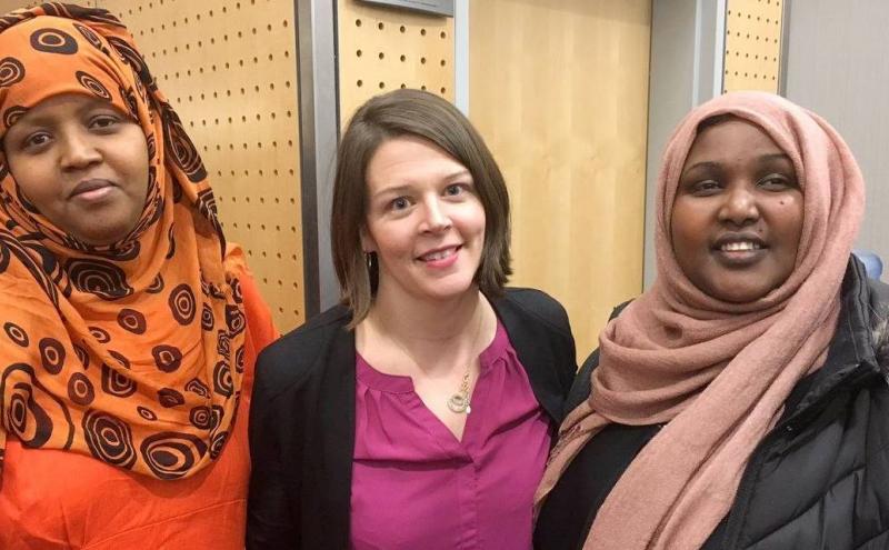 Commissioner Gregoire with two Somali Women.