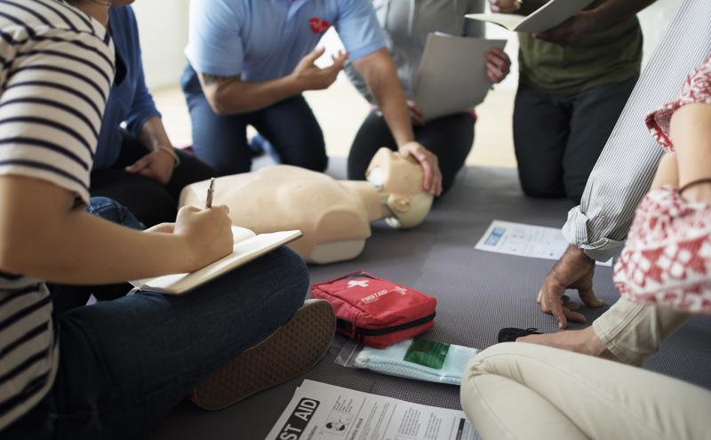 Team learns how to administer CPR course