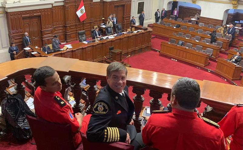 Port of Seattle Fire Chief Krause visits the House of Congress in Lima, Peru 