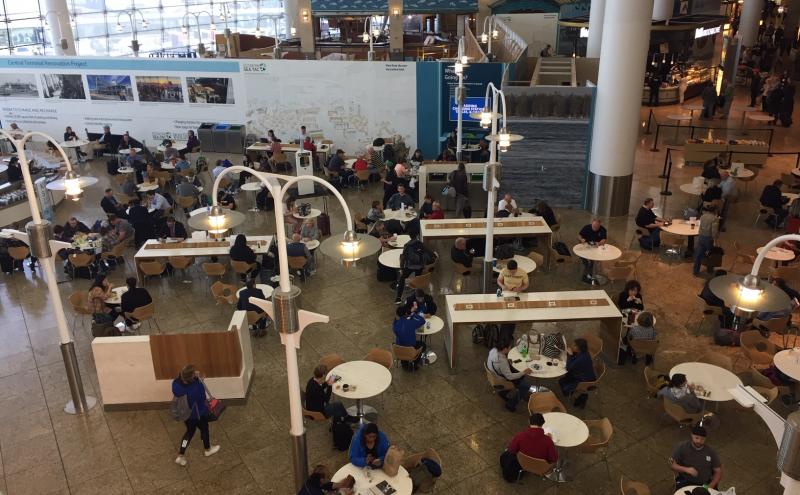 Aerial view of the new furniture in the Central Terminal.