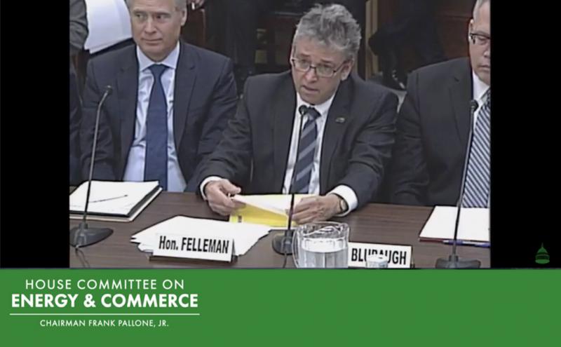 Commissioner Fred Felleman testifying at the House committee on energy and commerce.