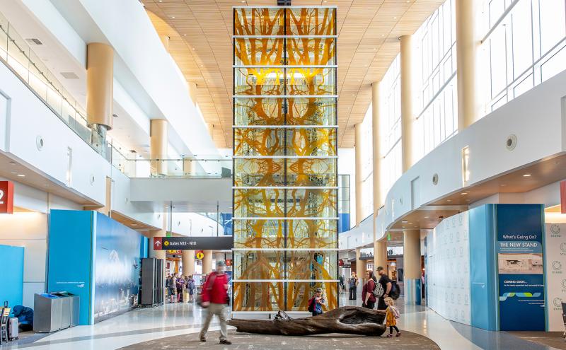 A visual arts duo, Jacqueline Metz and Nancy Chew, recently completed an ambitious two-part permanent art installation in the new North Satellite at SEA, July 2019