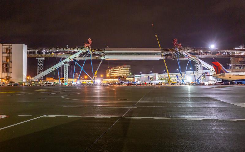 IAF pedestrian walkway lifted in to place