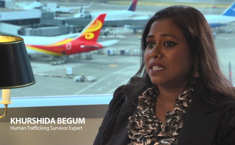 Kurshida Begum, human trafficking survivor.