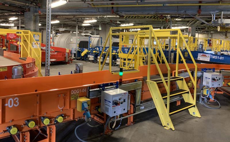 Baggage handling machinery.