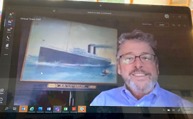 Commissioner Felleman on a remote Town Hall.