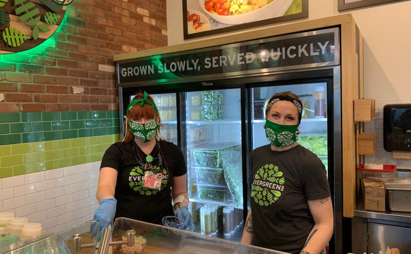Evergreens Employees in the Central Terminal wearing face coverings